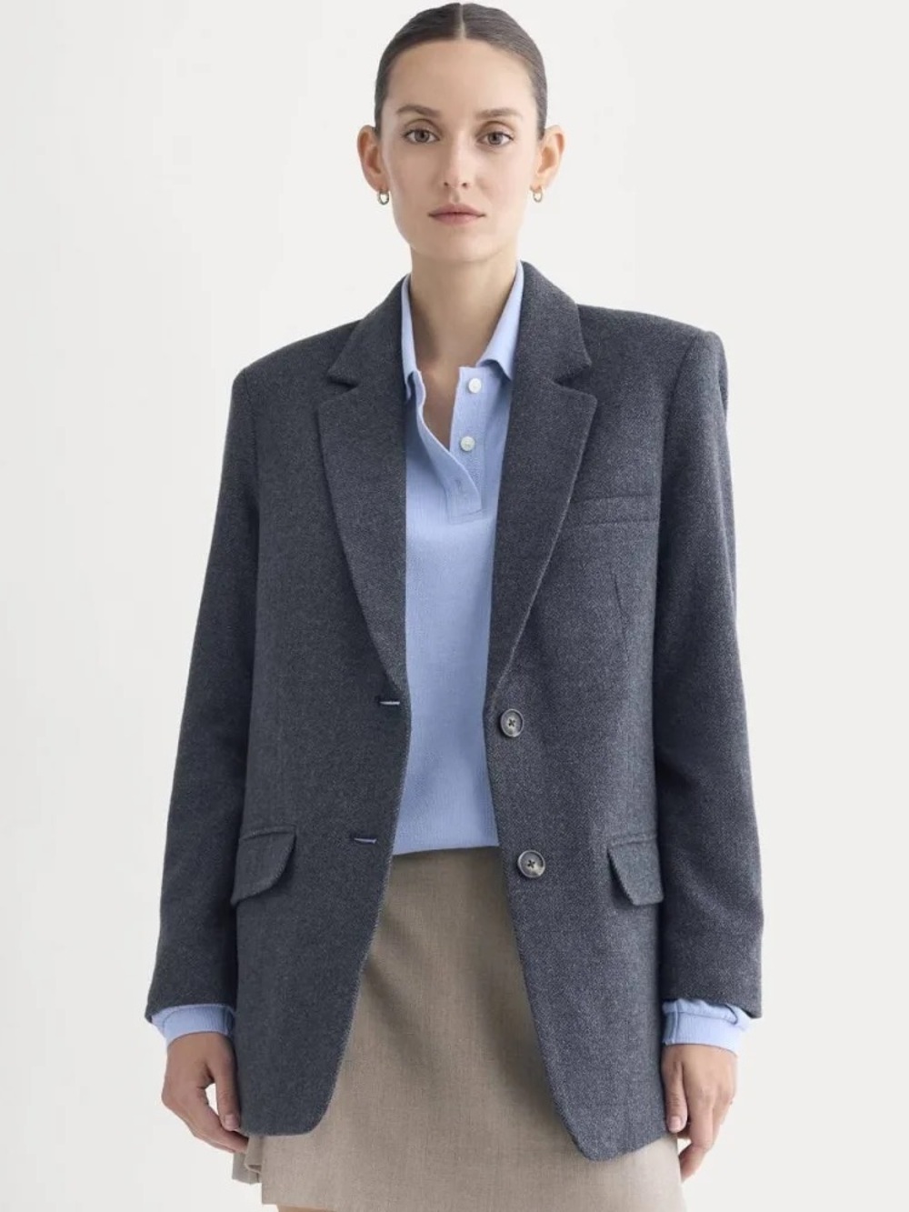 Everlane Oversized Herringbone Wool Blazer
